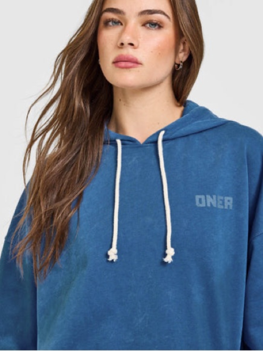 NWOT Oner Active Raw Lounge Oversized Hoodie in Washed Vintage Blue - Picture 5 of 10